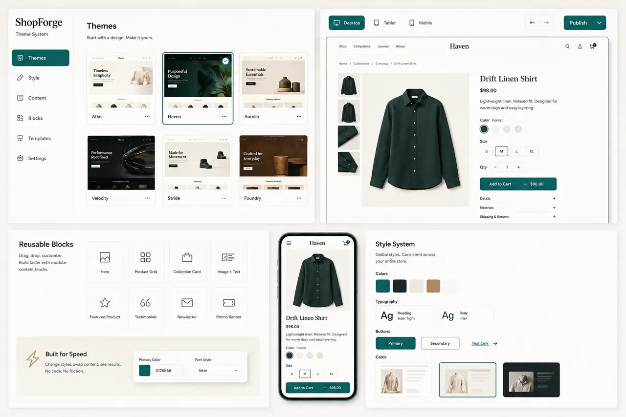 قالبهای واکنشگرا در طرح ShopForge